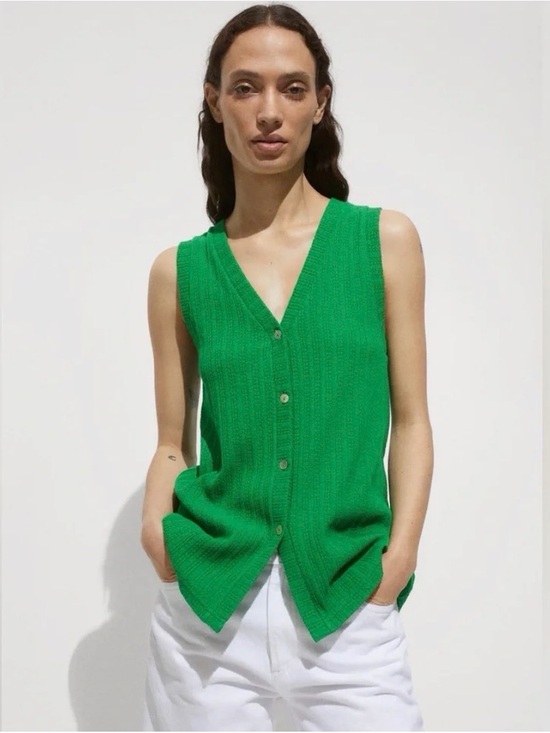 Mango Tops - Mango Bright Green Knit Vest